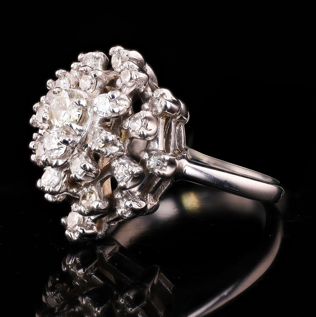 0.75ctw SI1 to I1 CLARITY H to M COLOR Diamond 14K White Gold Ring