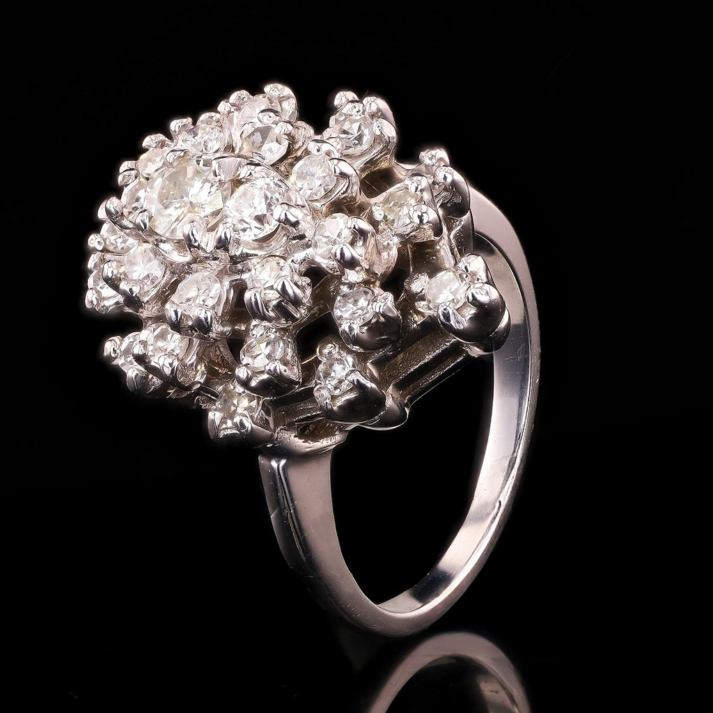 0.75ctw SI1 to I1 CLARITY H to M COLOR Diamond 14K White Gold Ring