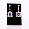 11.89ctw Tanzanite and 4.69ctw Diamond 14K White Gold Earrings