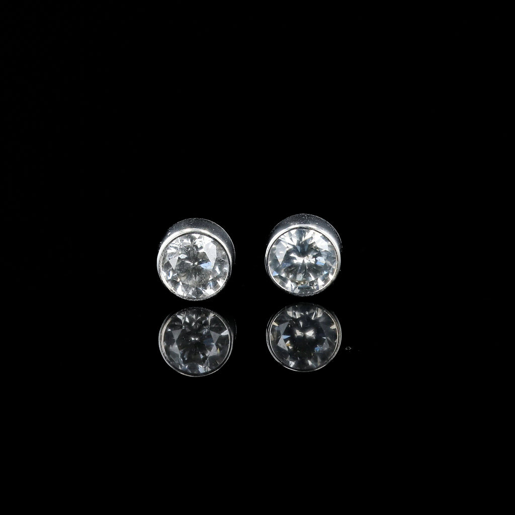 1.81ctw G COLOR SI2 CLARITY Diamond 14K White Gold Stud Earrings