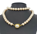 vintage pink faux pearl necklace
