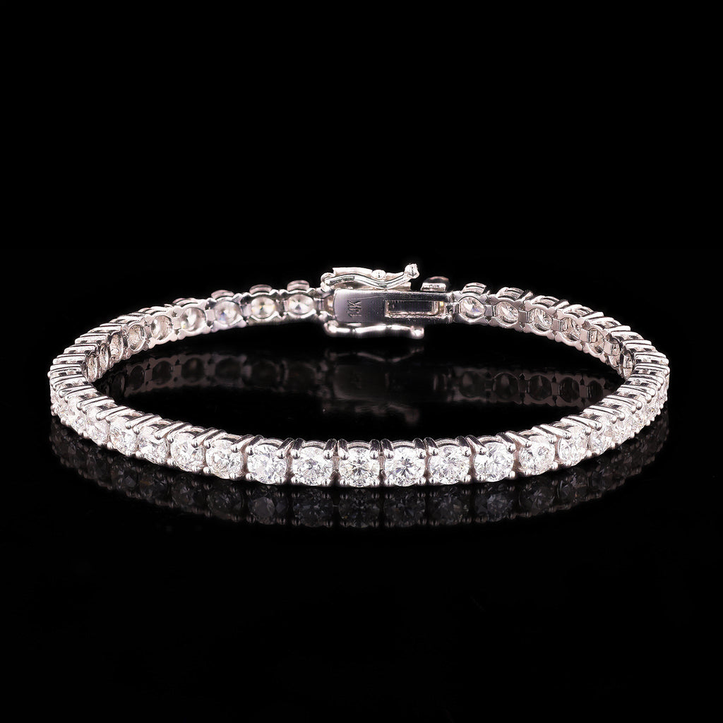 9.88ctw H to J COLOR I1 CLARITY Diamond 14K White Gold Tennis Bracelet