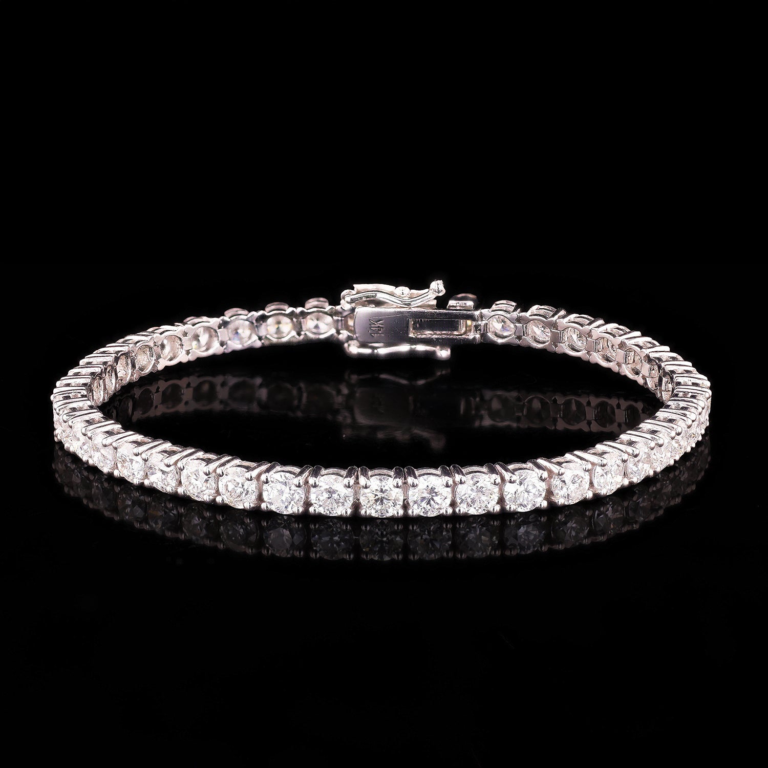 9.88ctw H to J COLOR I1 CLARITY Diamond 14K White Gold Tennis Bracelet