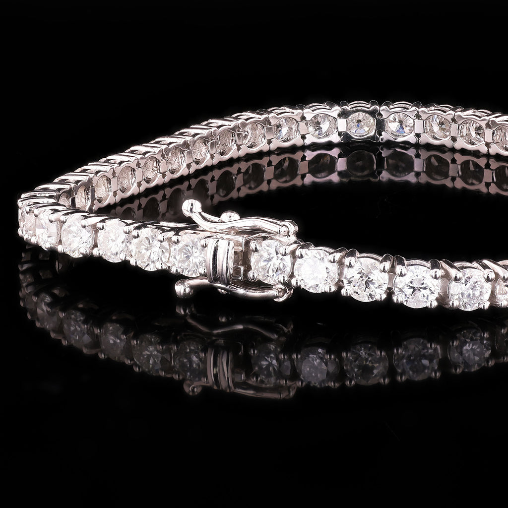 9.88ctw H to J COLOR I1 CLARITY Diamond 14K White Gold Tennis Bracelet
