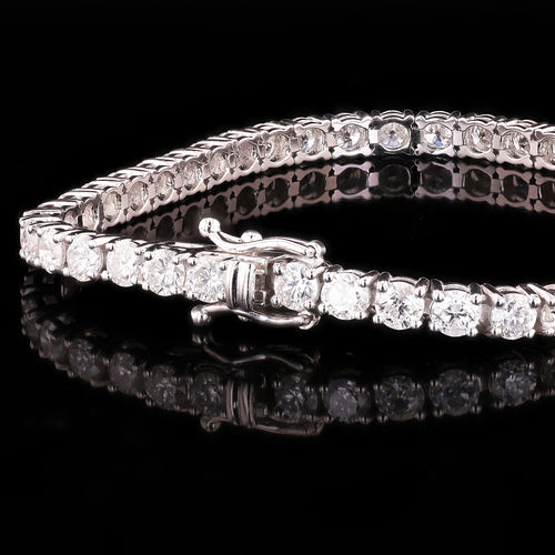 9.88ctw H to J COLOR I1 CLARITY Diamond 14K White Gold Tennis Bracelet
