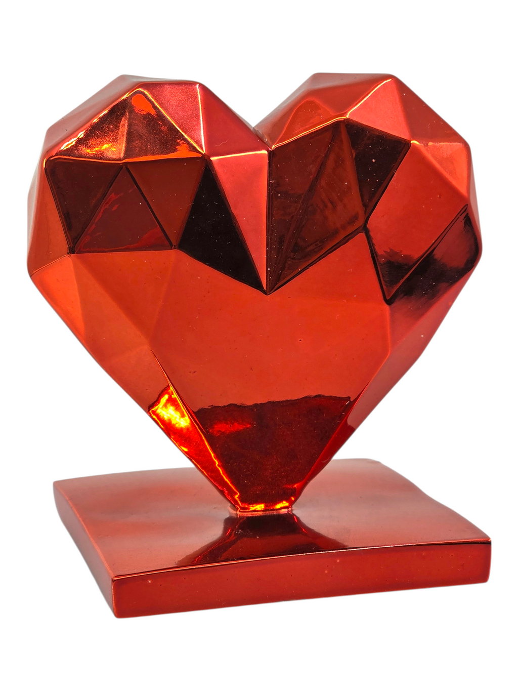 Richard ORLINSKI: Red Heart Chrome Red Heart Statue with Box and Certificate