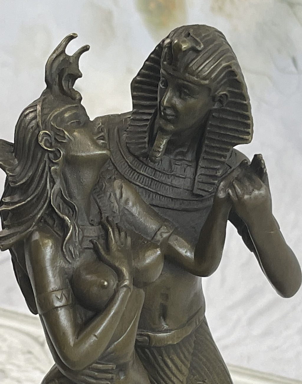 Vitaleh Egyptian Pharaoh and Lover Queen Bronze Statue