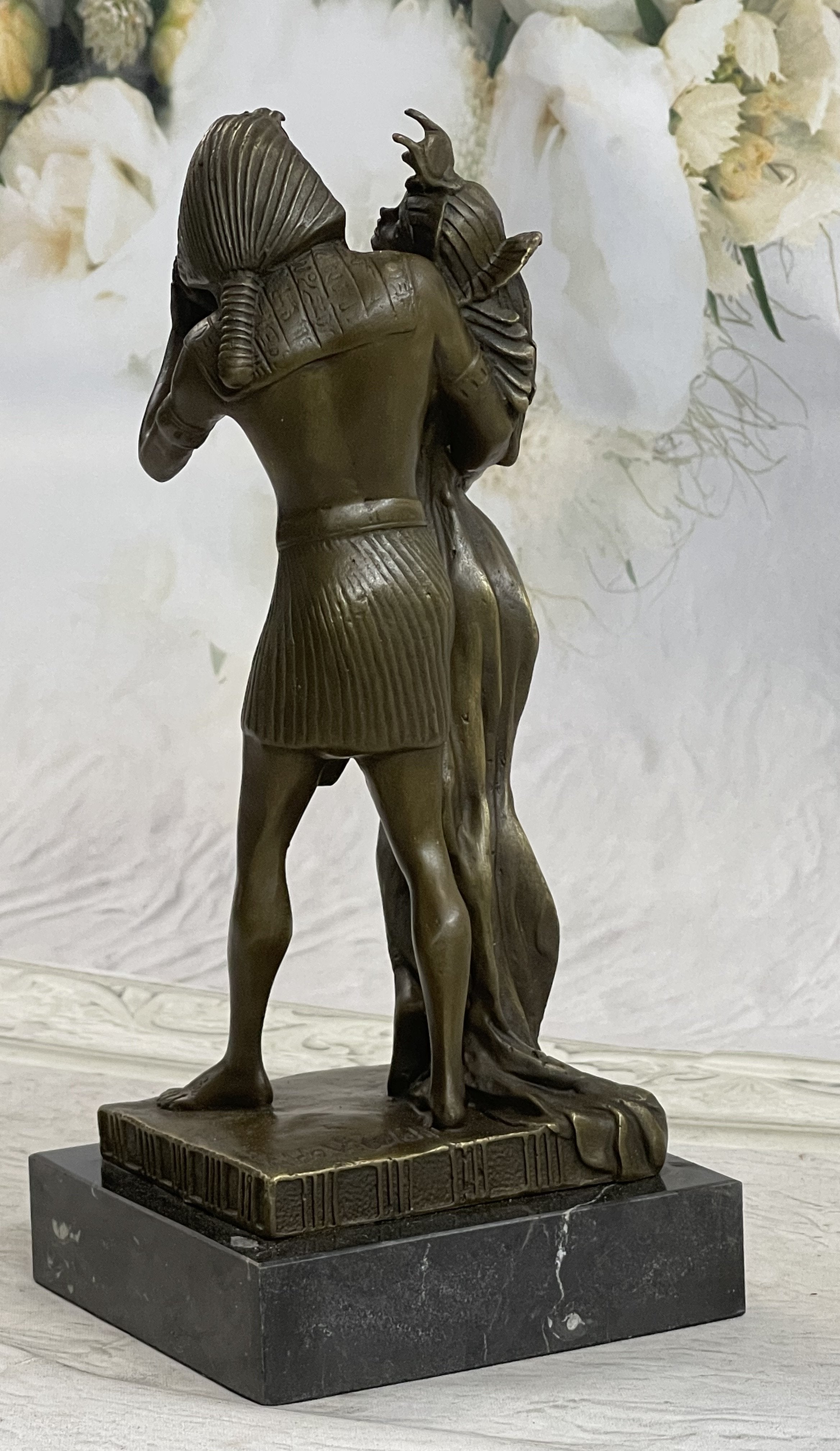 Vitaleh Egyptian Pharaoh and Lover Queen Bronze Statue