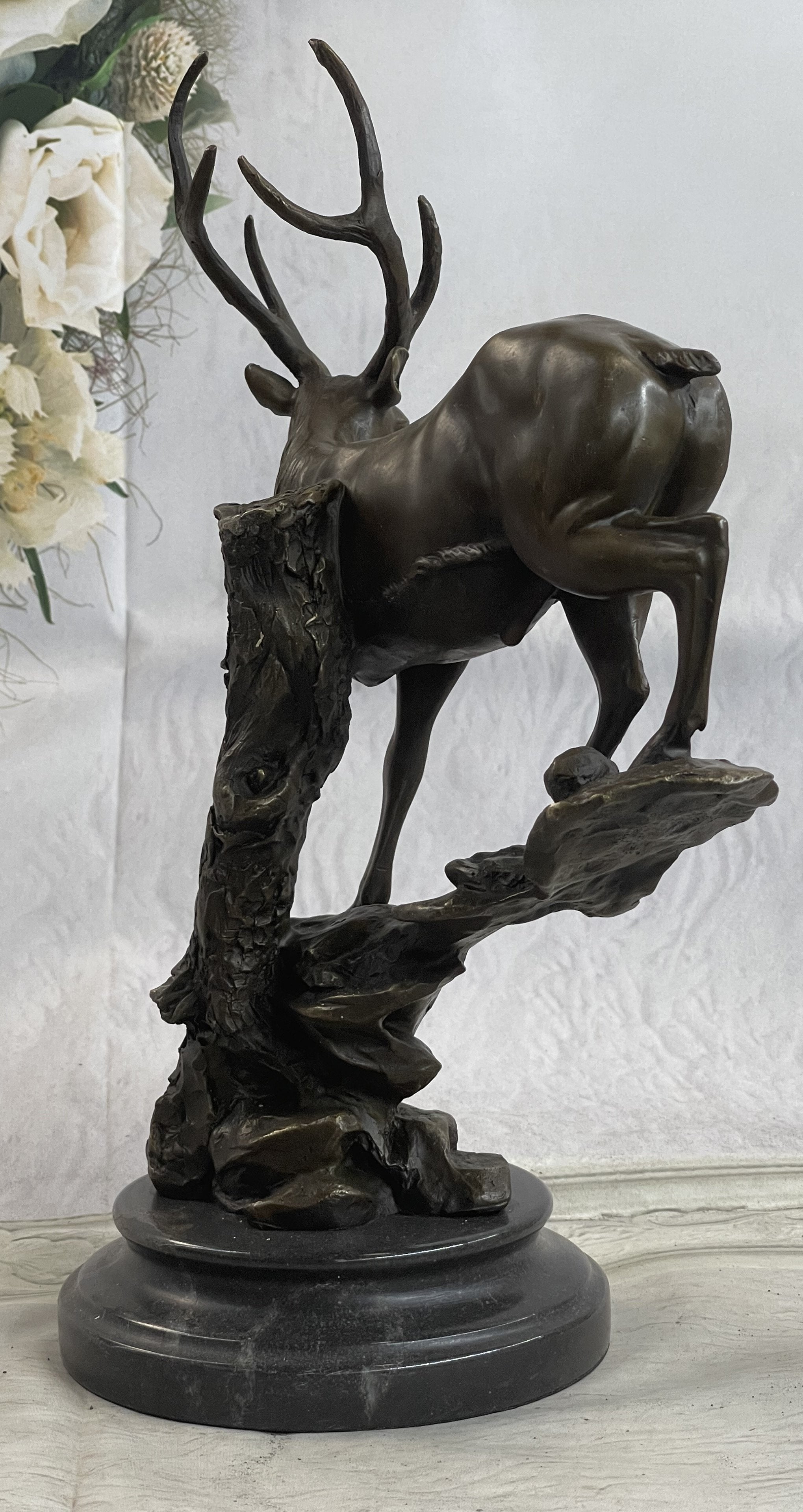 Bugatti Elk Stag Bronze Sculpture