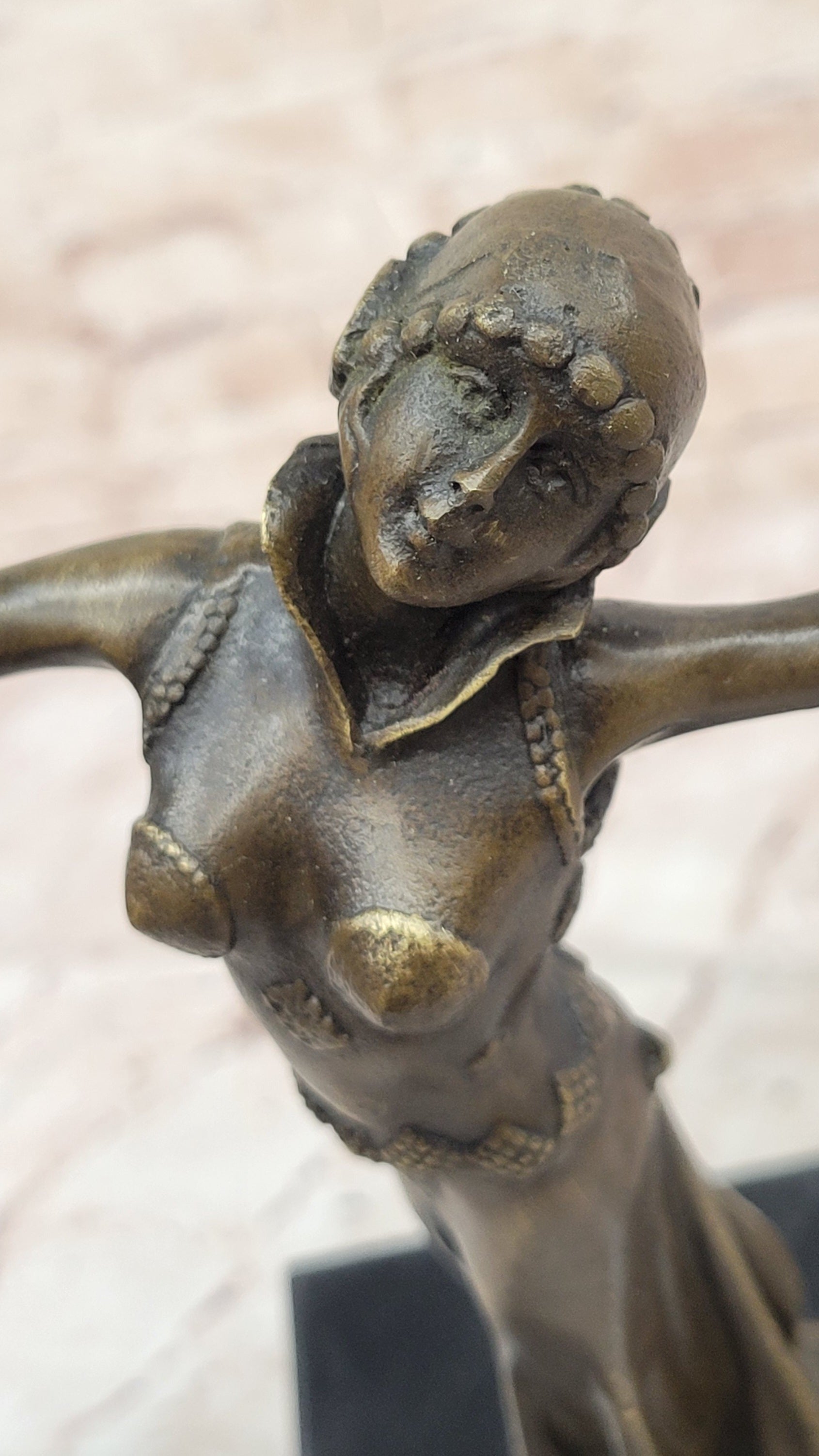 Chiparus Art Deco Bronze Dancer Sculpture with Outstretched Arms
