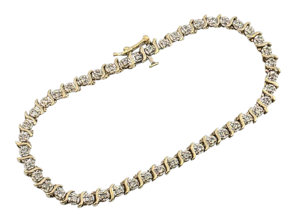 10k yellow gold Diamond Tennis bracelet