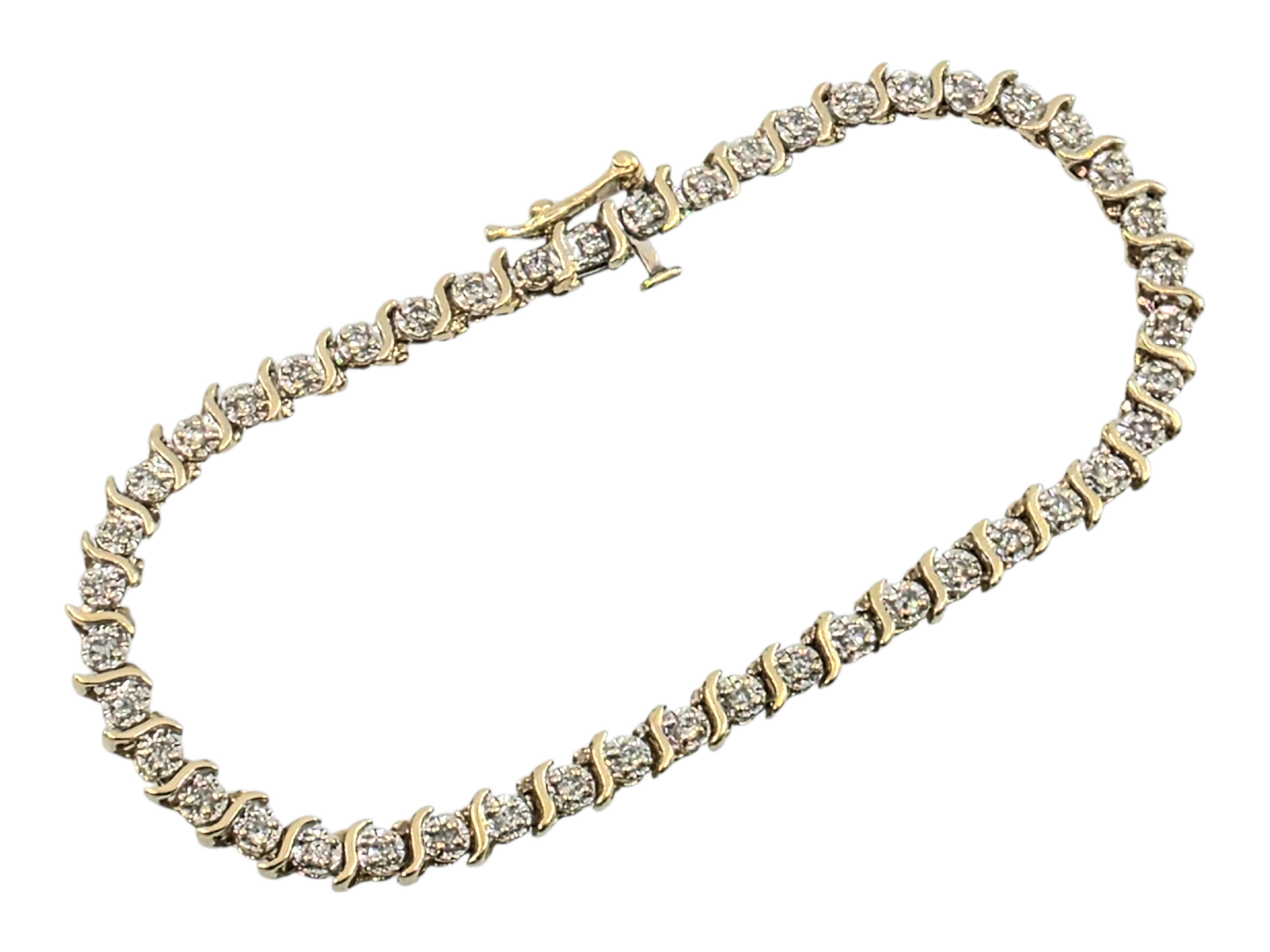 10k yellow gold Diamond Tennis bracelet