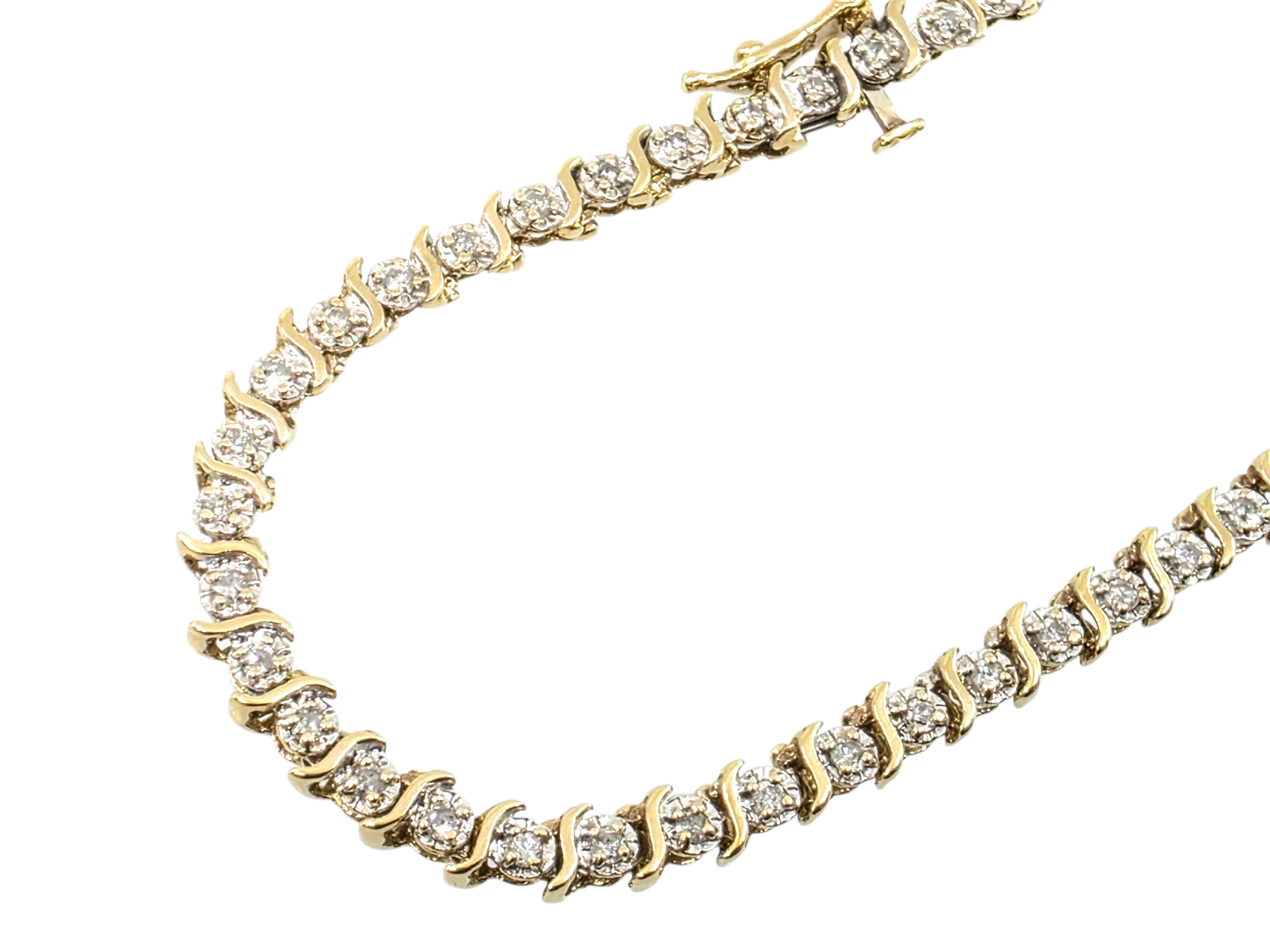 10k yellow gold Diamond Tennis bracelet