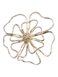 LARGE STERLING SILVER FLOWER BROOCH