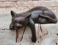 Lazy Cat Bronze Statue Ð Minimalist Sleeping Kitty Figurine Decor Signed Nardini