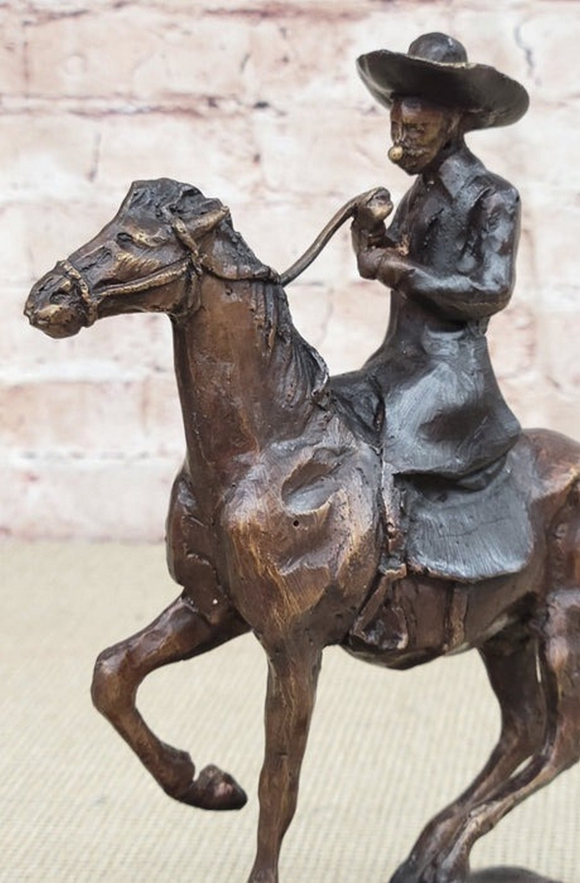 BREATH Frederic Remington Bronze Cowboy Statue Sculpture Western Art 9" x 9"