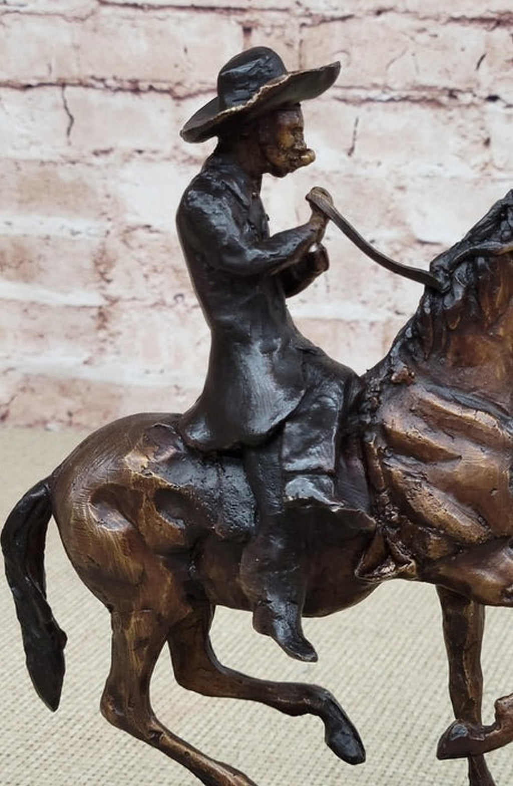 BREATH Frederic Remington Bronze Cowboy Statue Sculpture Western Art 9" x 9"