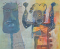 watercolor signed Jean Michel Basquiat