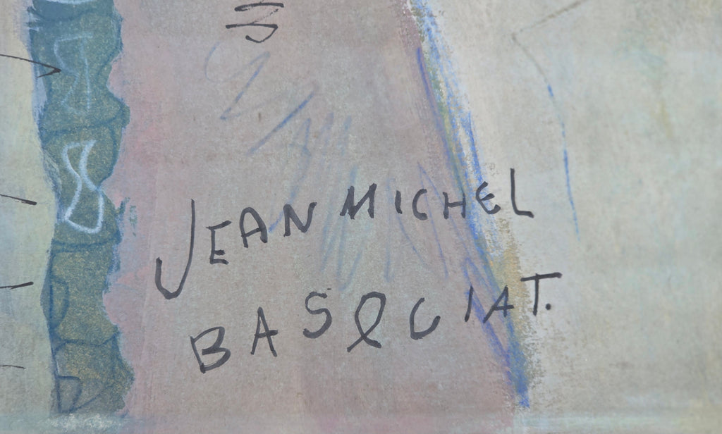 watercolor signed Jean Michel Basquiat