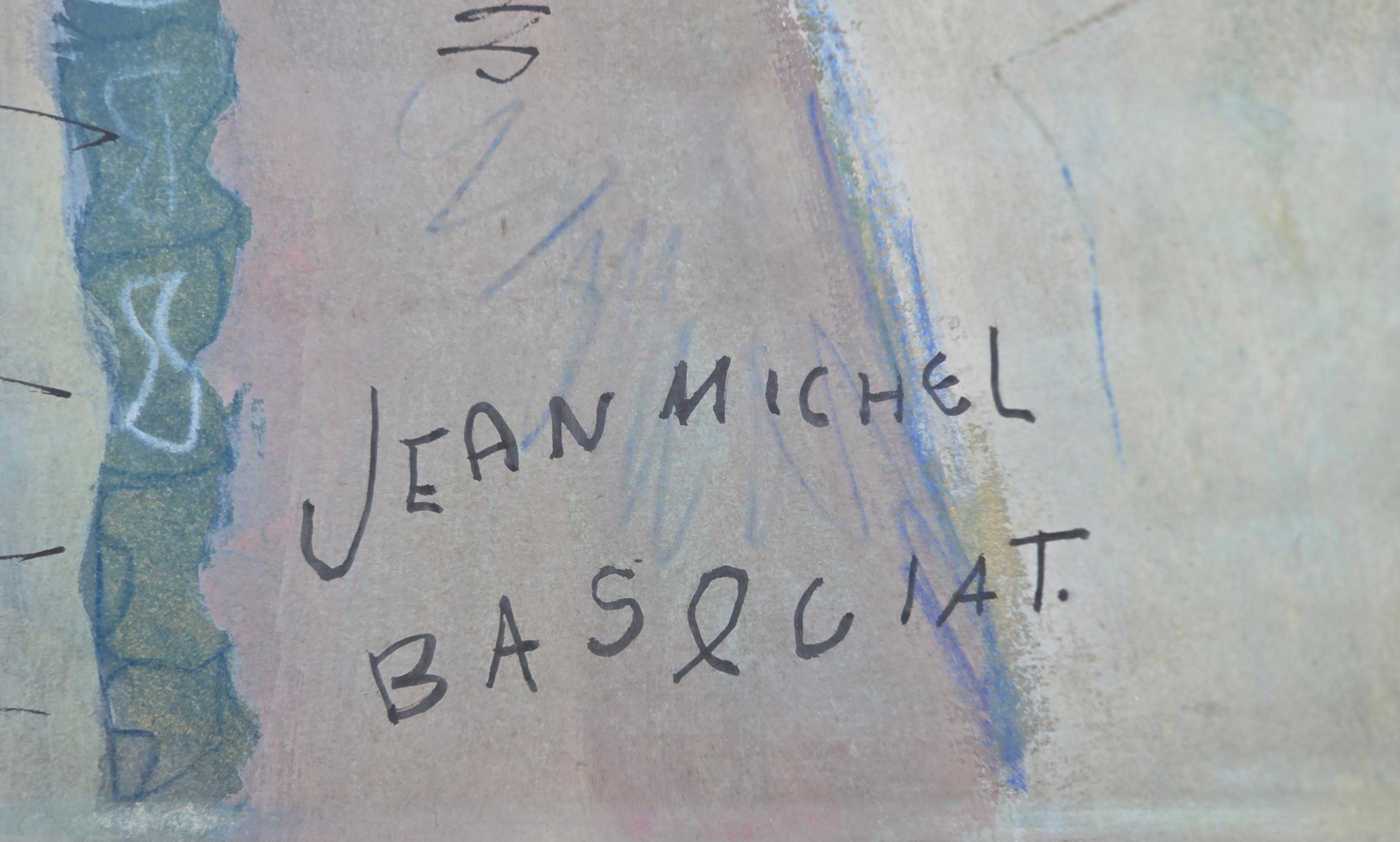 watercolor signed Jean Michel Basquiat