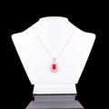 3.54ct Rubellite and 1.70ctw Diamond 14K Yellow Gold Pendant